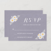 Elegant Floral White Daisies UAWG Wedding RSVP Karte (Vorne/Hinten)