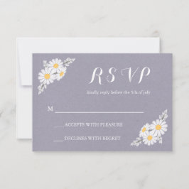 Elegant Floral White Daisies UAWG Wedding RSVP Karte