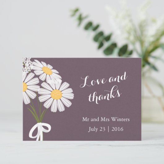 Elegant Floral White Daisies Vielen Dank für Ihre Dankeskarte (Stehend Vorderseite)