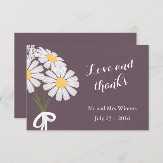 Elegant Floral White Daisies Vielen Dank für Ihre Dankeskarte (Vorne/Hinten)