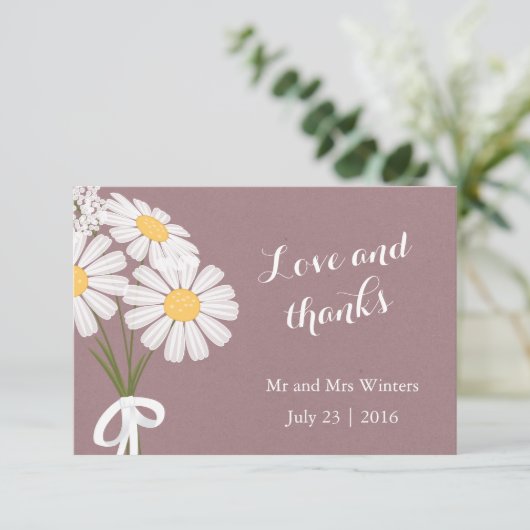 Elegant Floral White Daisies Vielen Dank für Ihre Dankeskarte (Stehend Vorderseite)