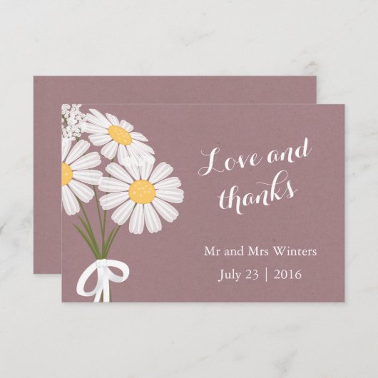 Elegant Floral White Daisies Vielen Dank für Ihre Dankeskarte (Vorne/Hinten)