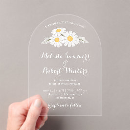 Elegant Floral White Daisies Wedding Acryleinladungen
