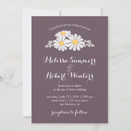 Elegant Floral White Daisies Wedding Einladung