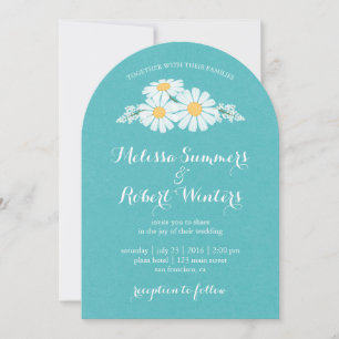 Elegant Floral White Daisies Wedding Einladung