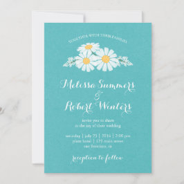 Elegant Floral White Daisies Wedding Einladung