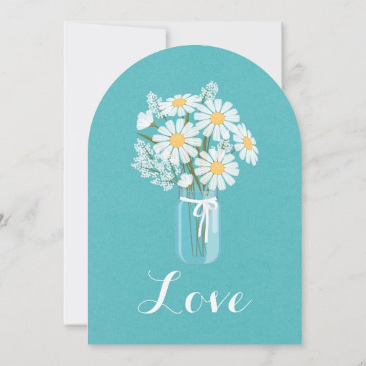 Elegant Floral White Daisies Wedding Einladung (Rückseite)