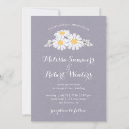 Elegant Floral White Daisies Wedding Einladung