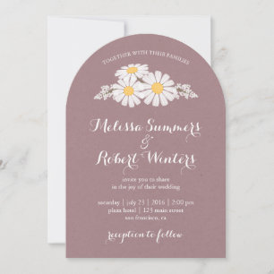 Elegant Floral White Daisies Wedding Einladung