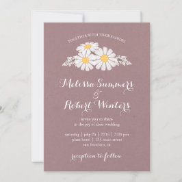 Elegant Floral White Daisies Wedding Einladung