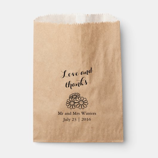 Elegant Floral White Daisies Wedding Geschenktütchen (Vorderseite)