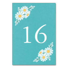 Elegant Floral White Daisies Wedding Tischnummer
