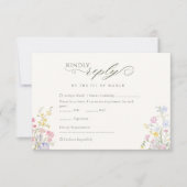 Elegant Floral Wildflower Calligraphy QR Code RSVP Karte (Vorderseite)