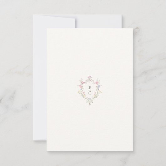 Elegant Floral Wildflower Calligraphy QR Code RSVP Karte (Rückseite)