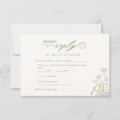 Elegant Floral Wildflower Calligraphy RSVP Karte (Vorderseite)