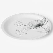 Elegant Floral Wir sind Verlobte Engagement Party Pappteller (Schrägansicht)