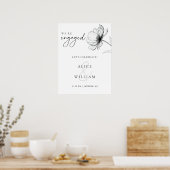 Elegant Floral Wir sind Verlobte Engagement Party- Poster (Küche)