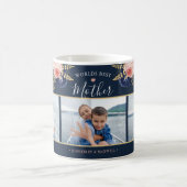 Elegant Floral World's Best Mother Foto Collage Kaffeetasse (Mittel)