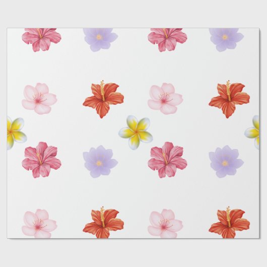 Elegant Floral Wrapping Paper Geschenkpapier (Flach)