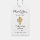 Elegant Floral Wreath Cross Girl Erste Kommune Geschenkanhänger (Vorderseite)