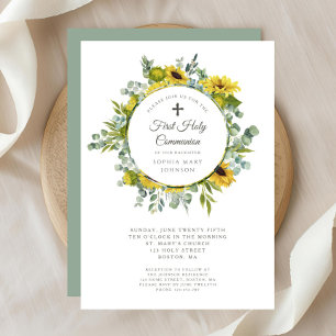 Elegant Floral Wreath Girl Einladung