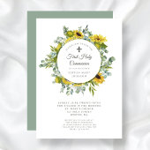 Elegant Floral Wreath Girl Einladung