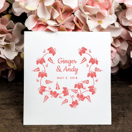 Elegant Floral Wreath Gummistempel