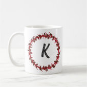 Elegant Floral Wreath Monogram Initial Christmas Kaffeetasse (Links)