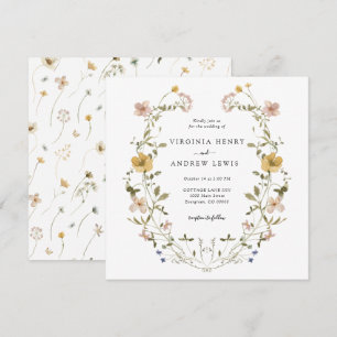 Elegant Floral Wreath Wedding Einladung