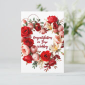 Elegant Floral Wreath Wedding Herzlichen Glückwuns Karte (Stehend Vorderseite)