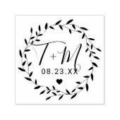 Elegant Floral Wreath Wedding Permastempel (Design)