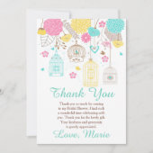 Elegant Floral Yellow and Pink Bridal Shower Dankeskarte (Vorderseite)