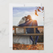 Elegant floral yellow blue wedding photo save the date (Rückseite)
