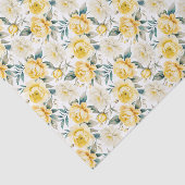 Elegant Floral Yellow Chryanthemum and Peony Seidenpapier (Ausschnitt)