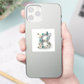 Elegant Floral Your Monogram B Vinyl Stickers Aufkleber (Telefon)