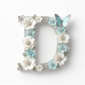 Elegant Floral Your Monogram D Vinyl Stickers Aufkleber (Vorderseite)