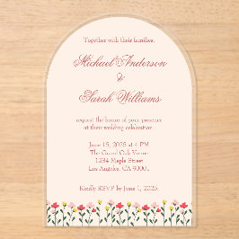 Elegant florale Akryllische Hochzeitseinladungen Acryleinladungen