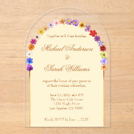 Elegant florale Akryllische Hochzeitseinladungen Acryleinladungen