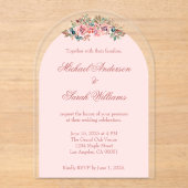 Elegant florale Akryllische Hochzeitseinladungen Acryleinladungen (Vorderseite)
