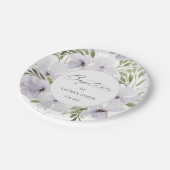 Elegant florale Taufe Christening Script Pappteller (Schrägansicht)