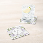 Elegant florale Taufe Christening Script Rechteckiger Pappuntersetzer (Vor Ort)