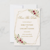 Elegant Florales Gold Save The Date (Vorderseite)