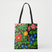 Elegant Florales Schwarz Tasche (Vorderseite)