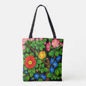 Elegant Florales Schwarz Tasche (Rückseite)