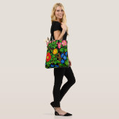 Elegant Florales Schwarz Tasche (Am Model)