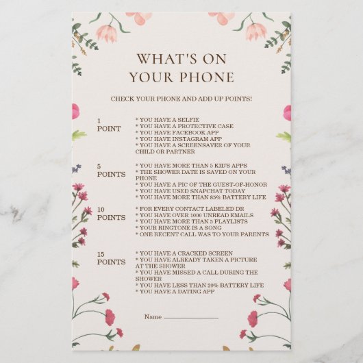 Elegant floralrosa Grün Was auf dem Handyspiel ist (Vorderseite)