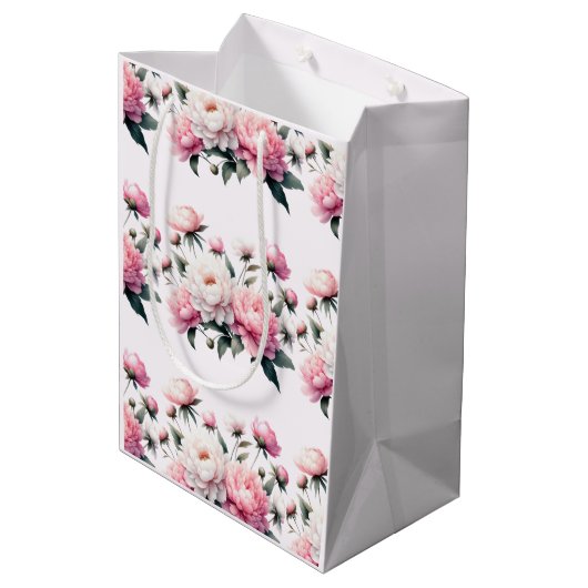 Elegant Florals Mittlere Geschenktüte (Rückseite Schrägansicht)