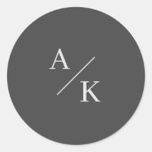 Elegant florgrau runder aufkleber (Vorderseite)