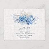 Elegant Florida Beach Wedding Save the Date Ankündigungspostkarte (Vorderseite)