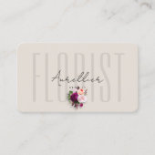 Elegant Florist Floral Designer Beige Visitenkarte (Vorderseite)